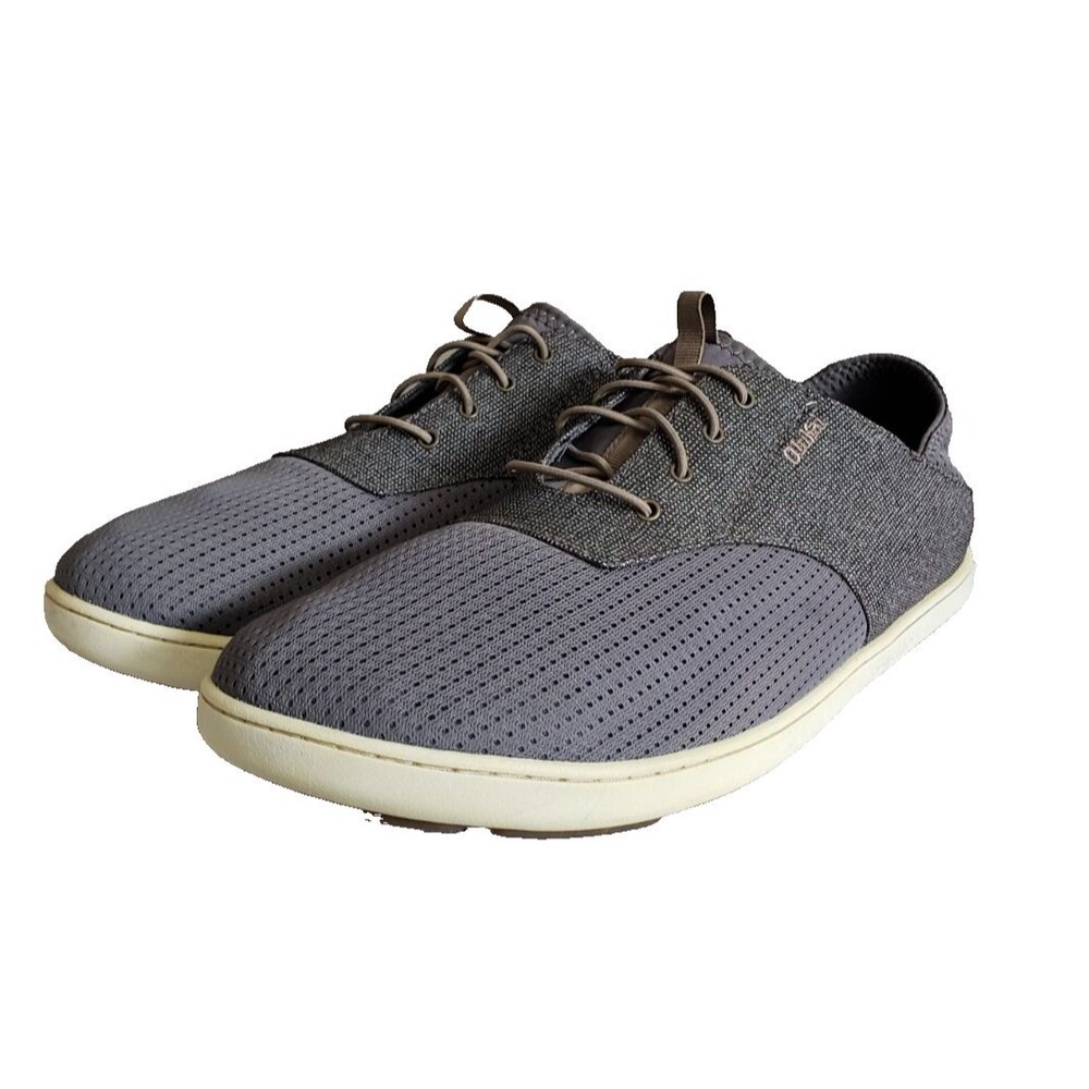 Olukai Nohea Moku Mens Sz 10.5 Casual Shoes Loafers Sneakers Slip-On Boat Gray